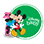 Icone Minnie e Mickey no fundo verde