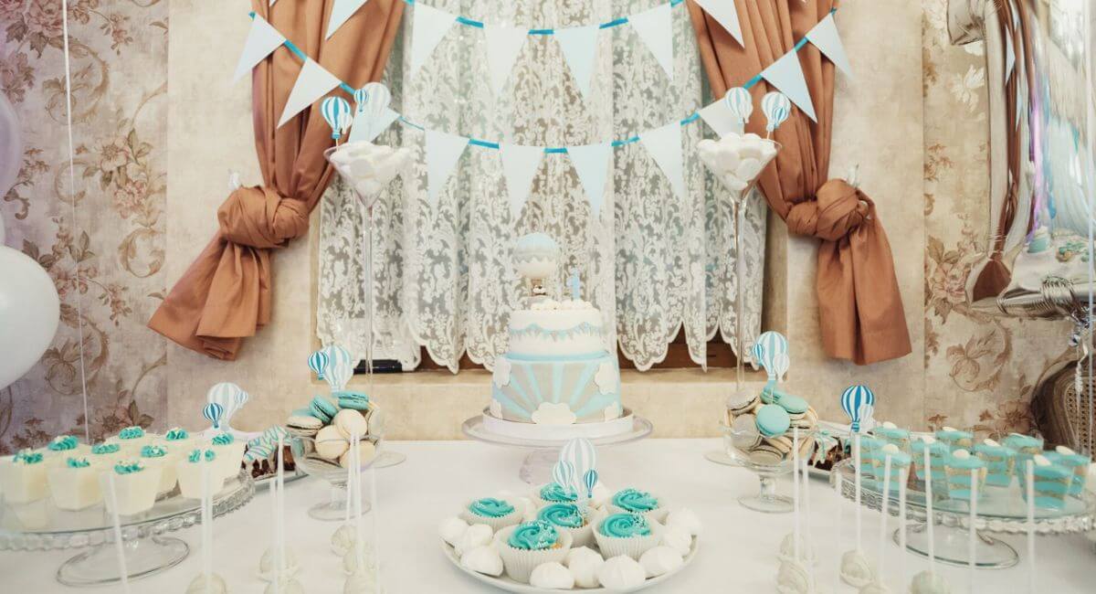 decoración de mesa para baby shower 