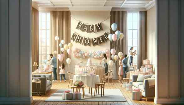 personas en un baby shower 